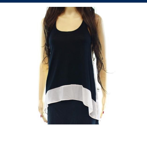 Soprano Colorblocked Women's Tank Cami Chiffon Top - Picture 4 of 5